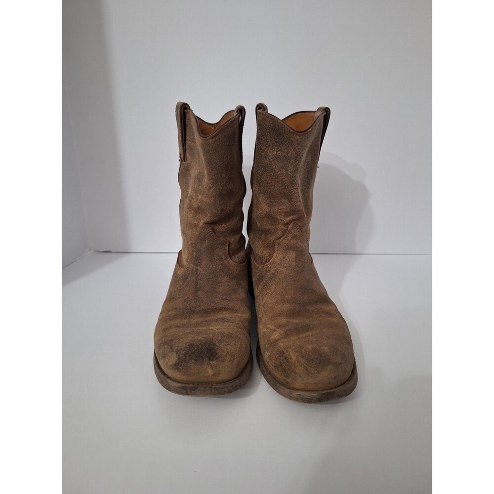 Ralph Lauren Purple Label Women's Brown Suede Leather Ankle Boots Sz 7.5 Cowgirl - Picture 3 of 16